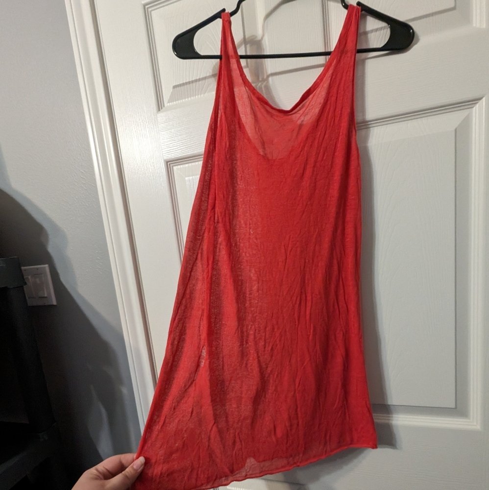 Vintage Comfy Summer Tank Top Stretchy Red.